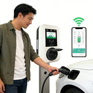 Estación de Carga para Vehículos Eléctricos, Equilibrio de Carga Inteligente Profesional, 16A/32A, Pantalla HD en Tiempo <span class=keywords><strong>Real</strong></span>, Bluetooth/WiFi/Aplicación, Compatible con Todos los Modelos de Vehículos Eléctricos - Product Image 1