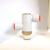 Perlengkapan Pipa (5) Sambungan Siku Ganda Pria 3/8" Npt 1/2" Od Tube #   Kq2vd13-37s Baru, Asli, Tersedia, dengan Garansi Satu Tahun