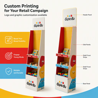 Support d'affichage au sol en carton ondulé personnalisé pour les magasins de détail, étagère POS, présentoir de produits en papier PDQ avec impression