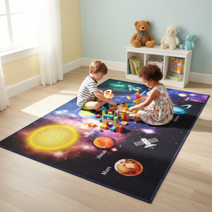 <span class=keywords><strong>Tapis</strong></span> de jeu pour enfant en polyester à poils coupés, personnalisable et lavable, certifié OEKO-TEX, pour usage domestique, salle d'activités pour enfants, <span class=keywords><strong>tapis</strong></span> éducatif sûr - Product Image 1