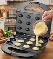 Mini gaufrier électrique WndSeven à 12 trous avec plaques antiadhésives pour usage domestique