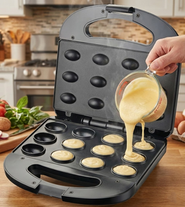 Mini Piastra Elettrica per <span class=keywords><strong>Waffle</strong></span> WndSeven con 12 Fori e Piastre Antiaderenti per Uso Domestico - Product Image 1