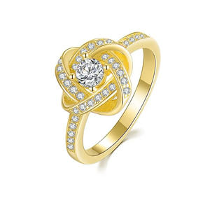 Anello Apribile Modello Rochli 798 in Lega Placcata Oro con Quadrifoglio Portafortuna, Stile Europeo e Americano - Product Image 4