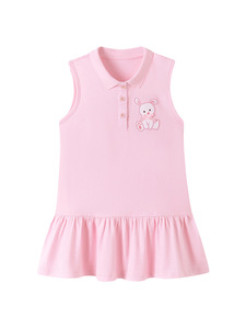 Abito estivo senza maniche in cotone per ragazze <span class=keywords><strong>Nora</strong></span>, abito dolce e carino per bambini, stile europeo americano - Product Image 5
