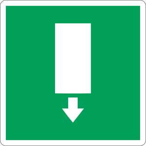 Uscita di emergenza verso il basso luminescente PVC segno 200x200mm traffico solare avvertenza segnale di sicurezza materiale plastico - Product Image 1
