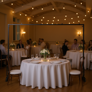 Soporte de Metal Ajustable para Arco Rectangular de 7-8 pies de Altura para Decoración de Recepciones de Boda, Negro, Sin Ratán - Product Image 2