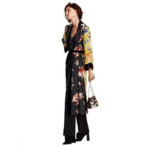 Kimono largo Floral para mujer, capa oversize con mangas, bohemio - Product Image 2