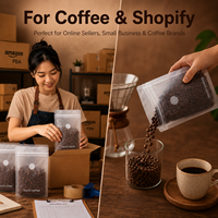 25g Custom Printed With Valve and Zipper 100g 250g 500g 1kg Flat Bottom Stand up Kraft Paper Coffee Bean Packaging Bag