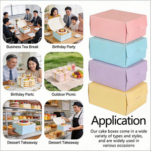 Caja de Papel para Helado con Diseño de Gato, Caja Desechable para Llevar Postres con Ventana para Pastelería - Product Image 6