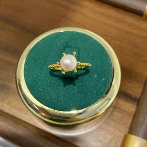 10702 DIY Pearl Accessories S925 Silver Ring Empty <b>Holder</b> 8-9mm Round Beads with <b>Bow</b> Decoration Loose Pearls - Product Image 4