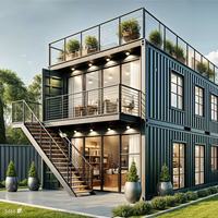 Conteneur modulaire empilable et détachable, résistant au vent, de classe 10, à économie d'énergie, pour librairie, café, maison préfabriquée