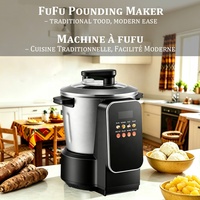 Robot culinaire multifonctionnel électrique 6L 900W haute puissance avec contrôle LED pour Fufu et piler l'igname, en acier inoxydable