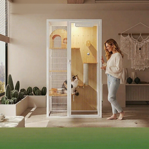 Meubles pour animaux de compagnie en gros : Villa moderne en bois pour chat, grandes chambres d'hôtel pour chat d'intérieur avec coussin, décoration intérieure, tour pour chat - Product Image 1