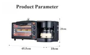 Estación de Desayuno 3 en 1 de Alta Calidad, Horno Tostador, Cafetera, <span class=keywords><strong>Sandwichera</strong></span> Eléctrica con Enchufe Estadounidense y Revestimiento Antiadherente <span class=keywords><strong>para</strong></span> el Hogar y Hoteles - Product Image 2