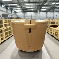 Glacière personnalisée de 630 litres pour l'agriculture de pêche pour le transport de stockage de fruits de mer pour les crevettes, le vin, les boissons et les aliments.