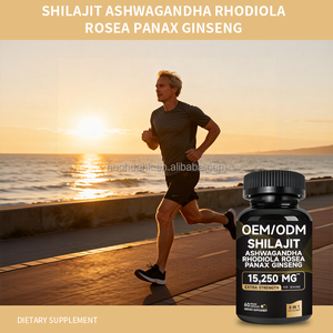 Shilajit Capsules Ashwagandha Rhodiola Rosea Panax Ginseng <b>Herbal</b> <b>Supplement</b> 60 Veggie Capsules - Product Image 3