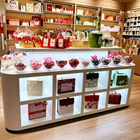 Comptoir de réception/caisse moderne en MDF écologique Hontay avec éclairage LED, étanche, personnalisable avec logo