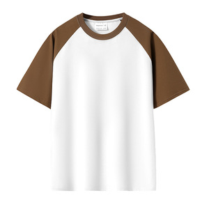 เสื้อยืดแร็กแลนทรงโอเวอร์ไซส์สำหรับผู้ชาย พิมพ์โลโก้ตามสั่ง OEM ผ้าถักหนา 280 กรัม 32S เส้นด้ายคู่ ป้องกันการยับ สีบล็อก ชุดยูนิฟอร์มทีม - Product Image 2