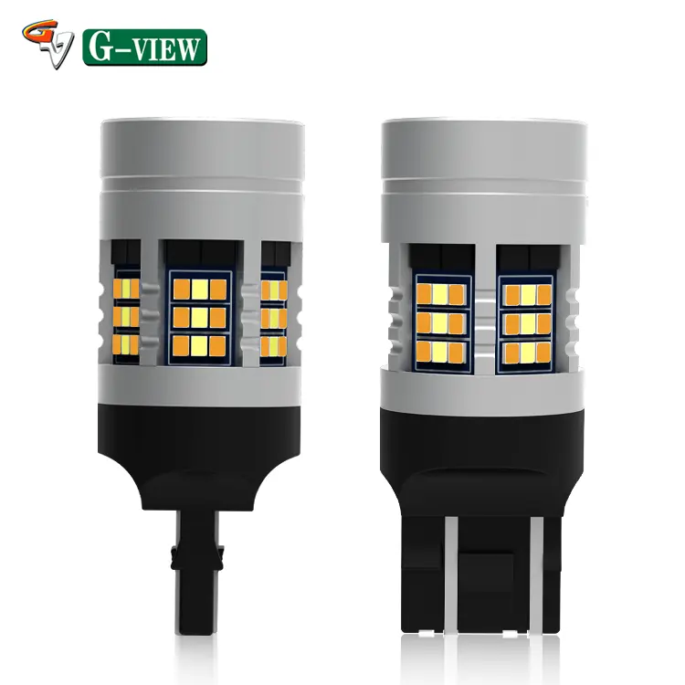 Gview No Hyper Flash LED White Amber Red ba15S BAU15S 1156 1157 3156 3157 T20 DRL Turn Signal Light7440 7443 reversing led car