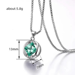 Collana con Ciondolo a Rombo Traforato per Donne, Choker alla Moda con Cornice Rotonda per Uso Quotidiano - Product Image 5