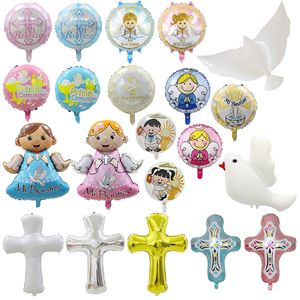 Globos de Aluminio Metalizado de 18 Pulgadas con Diseño de Paloma Cruzada <span class=keywords><strong>para</strong></span> Eventos, Comunión, Baby Shower, Decoración de Fiesta de Pascua, Tendencia 2026 - Product Image 1