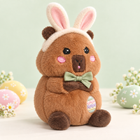 Handgefertigte Niedliche Oster-Capybara-Plüschdekoration mit Häschenohren und Besticktem Ei aus Polyester-Material für Frühlings-Heimdekoration