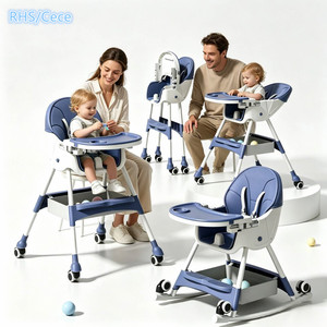 Chaise haute pour bébé HC4 en plastique, multifonctionnelle, portable, avec chauffe-biberon, design réglable pour l'alimentation des enfants - Product Image 3