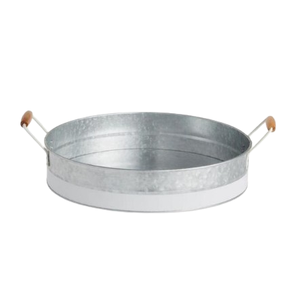 Ustensiles de cuisine Plateau de service galvanisé avec poignée en métal Décoration de table Hôtels et restaurants Plateau de service à prix abordable - Product Image 5