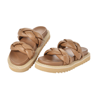 Sandales tendance pour femmes, garantie qualité, dernière collection 2025, dessus en PU, semelle extérieure en EVA, bout rond, toutes saisons, couleurs noir/blanc/brun