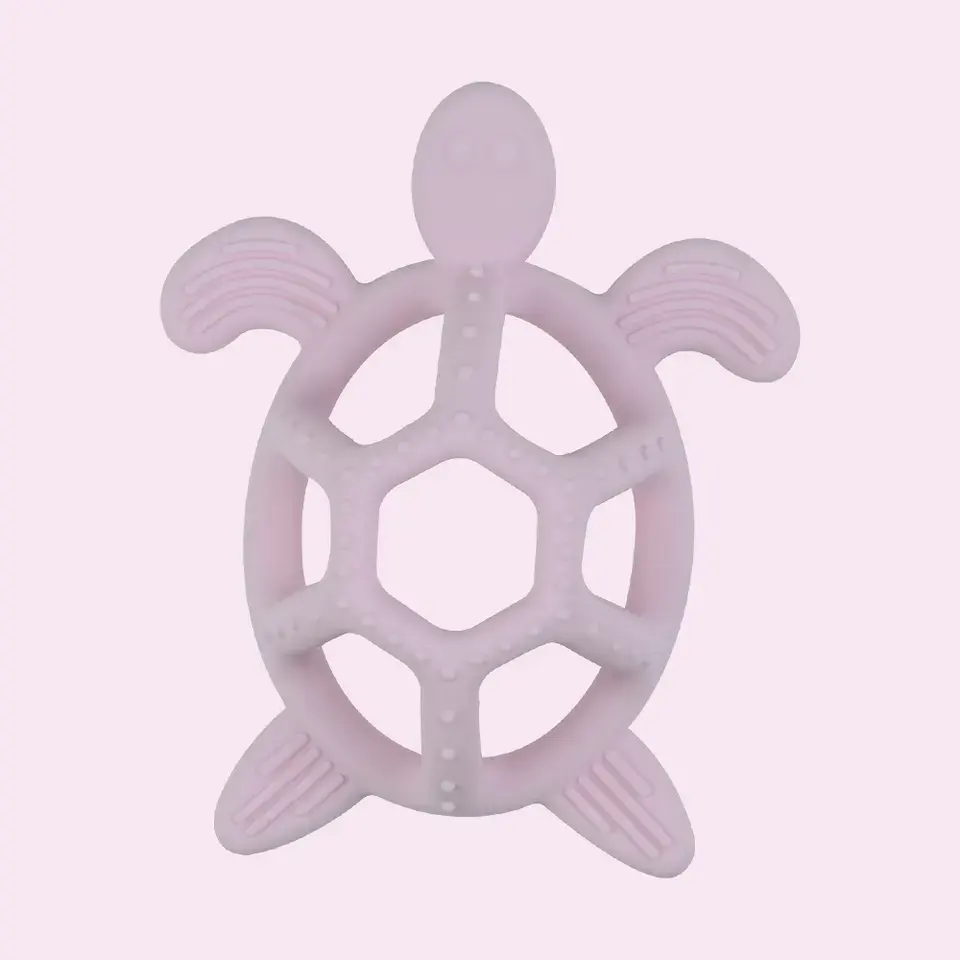 2023 factory wholesale lovely kids animal shape teething toys BPA free food grade silicone baby turtle teether