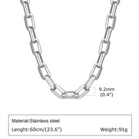 Collier à maillons carrés en acier inoxydable 316L pour hommes, collier épais pour hommes, vente en gros