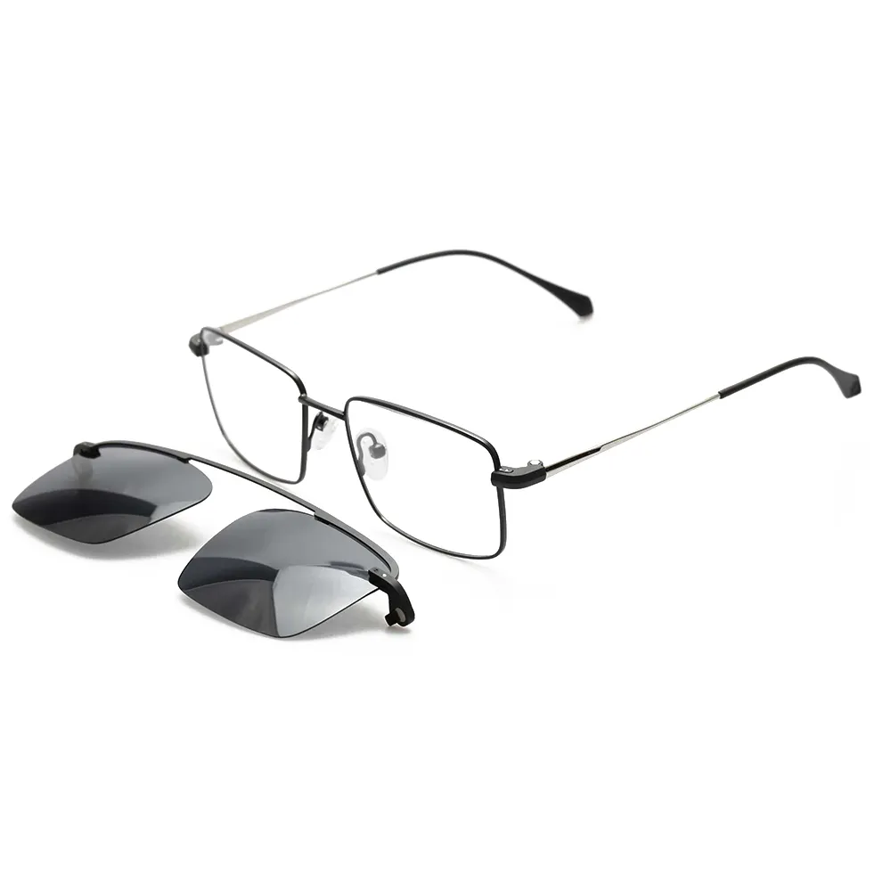 Eyeglasses Frames Metal DC3046 Men Rectangle Optical Metal Clip On Frame Eyeglass