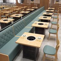 Combinaisons personnalisées de tables et chaises en PVC modernes pour restaurants occidentaux, restaurants de fondue et salons de thé