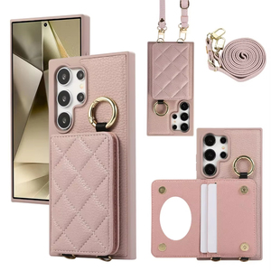Étui de téléphone en cuir à bandoulière pour <span class=keywords><strong>Samsung</strong></span> Galaxy <span class=keywords><strong>Google</strong></span> S26 Ultra S25 S24 FE S23, portefeuille miroir avec porte-cartes, coque de protection - Product Image 1