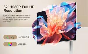 Pantalla LED Inalámbrica Inteligente Portátil de 23.8 Pulgadas, 4G+64G, con Ruedas, 1080P, Interactiva, con Sistema Operativo Android 12 y Altavoz Integrado, Color Blanco - Product Image 5