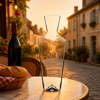 Carafe à vin en verre à épaule haute et base conique, en cristal sans plomb, avec bec verseur fin, pour bar à domicile
