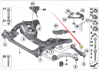 Bras de suspension inférieur avant gauche en alliage d'aluminium argenté de haute qualité avec garantie de 12 mois pour F10/F18