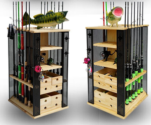 <span class=keywords><strong>Support</strong></span> d'affichage personnalisé en métal pour cannes à pêche, étagère d'exposition pour moulinets de pêche, présentoir pour moulinets de pêche - Product Image 6