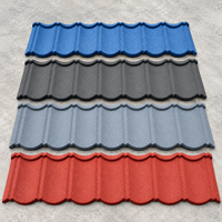 Tôle de toiture métallique revêtue de pierres de couleur personnalisée, tuile de toiture légère pour bâtiments résidentiels et commerciaux