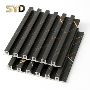 Panneau mural en <span class=keywords><strong>PVC</strong></span> massif 159x17 2900mm, motif grain de marbre éclair en érable, revêtement en grille WPC - Product Image 5