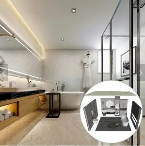 Duvar banyo duşları için duş teknesi baz Upstand prefabrik banyo Pod modüler duş odası
