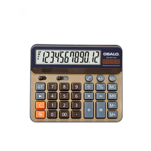 Calculatrice mécanique de bureau à écran LCD doré à 12 chiffres, vente chaude, clavier PC OS-6815 pour le bureau, <span class=keywords><strong>les</strong></span> affaires, matériau plastique durable - Product Image 2