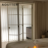 Puerta Plegable de Aluminio Extruido AOSTTER en Blanco Limpio con Doble Acristalamiento Low-E IGU y Diseño Anti-Pinch para Apartamentos de Lujo