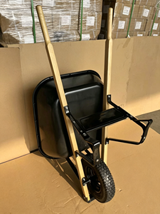 <span class=keywords><strong>Brouette</strong></span> de chantier robuste 80L 100L <span class=keywords><strong>110L</strong></span> avec poignée en bois, capacité 180kg, modèle WH6601 - Product Image 6