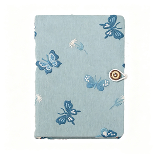 Carnet à couverture en tissu brodé, journal en toile de lin avec broderie florale, agenda ligné A5 <span class=keywords><strong>pour</strong></span> femmes, <span class=keywords><strong>cadeau</strong></span> <span class=keywords><strong>pour</strong></span> elle - Product Image 4