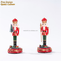 Decoración Navideña de Casita Navideña con Cascanueces Rojo - Adorno Festivo para Mesa de Hogar, Decoración Navideña