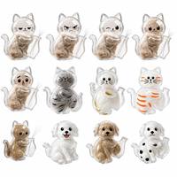 Pot commémoratif pour animaux de compagnie en gros, en forme de chat ou de chien, transparent, pour poils et moustaches, imprimé Kawaii, fournisseur de souvenirs