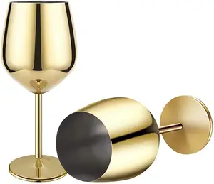 Copa de champán dorada de acero inoxidable, copa de vino tinto