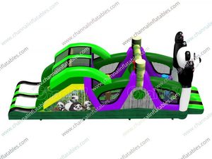 Comercial inflable Adventure Park Slide Bouncer Combo Panda Themed PVC carrera de obstáculos inflable para parques de trampolín - Product Image 4