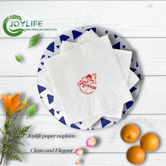 2023 Custom Soft Birthday Party White Paper Napkins Tableware Beverage Napkin Paper Serviettes